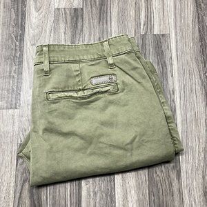 ADRIANO GOLDSHMIED Slim Trouser Short Green Chino Shorts Men's Size 32 R